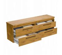 Paplinskimoebel GIRONA Meuble de Salle de Bain Suspendu - 120 x 39 x 51,5 cm - Commode Avec 4 Tiroirs Pour Deux Lavabos