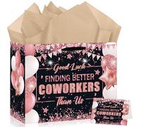 Papmiunm Farewell Going Away Sac cadeau de fête « Good Luck Finding Better Coworkers Than Us » - Sacs cadeaux et papier cadeau - Fournitures décoratives (or rose, noir)