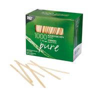PAPSTAR - 1000 agitateurs/mélangeurs à café/thé/cocktails en bois pur de 11 cm. Couleur naturel; Bâtonnets de café jetables. Bâtons pour l'artisanat.