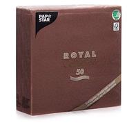 Papstar Serviettes ROYAL Collection Lot de 50 40 x 40 cm Brun