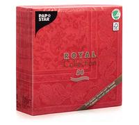 Papstar 11667 Royal Collection Lot de 50 Serviettes avec décorations Rouge 40 x 40 cm