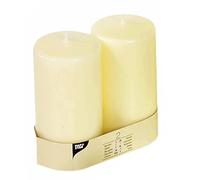 Papstar 15363 2 x Bougie cylindrique Ø 80 x 150 mm Ivoire