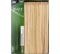 Papstar #16658 Lot de 1000 brochettes en Bois Naturel en Bambou Pointu d'un côté côté Plat pour saisir Les fêtes et barbecues dans Une boîte en Carton