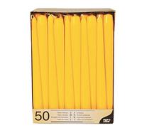 Papstar 17970 Lot de 50 Bougies de Chandelier Jaune 2,2 x 25 cm