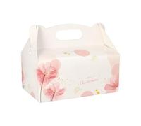 Papstar Boîte carton à gâteau avec poignée 18851 200 x 130 x 90 mm Lot de 20 Rose