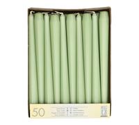 Papstar Bougie de chandelier 22 mm - 25 cm - Lot de 50 - Vert jade
