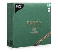 Papstar 50 Serviettes Royal Collection Pliage 1/4 40 cm x 40 cm Vert foncé, # 11606