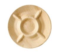 Papstar - 6 x 6 Assiettes, Feuille de palmier"pure" 5 compartiments Ø 24,5 cm · 2 cm