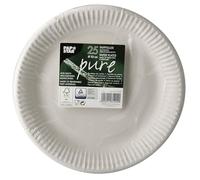 Assiette en carton 'pure', rond, 230 mm, blanc