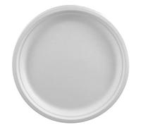 Papstar 81326 Lot de 50 Assiettes en Canne à Sucre,lot Indivisible, diamètre 26 cm, 2 cm, Blanc