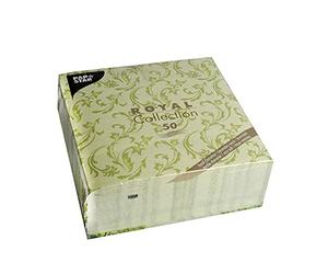 Papstar #85001 Lot de 50 Serviettes « Royal Collection » à Pliage 1/4 Vert Olive 40 x 40 cm
