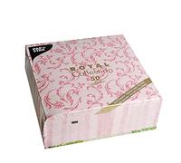 Papstar #85002 Lot de 50 Serviettes « Royal Collection » en Papier gaufrette à 6 Plis 40 x 40 cm Fuchsia Damascato