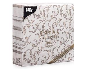 Papstar #85004 Lot de 50 Serviettes « Royal Collection » en Papier Marron, 40 x 40 cm