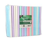 PAPSTAR 88024 Lot de 200 pailles à thé à bulles, en papier, diamètre : 12 mm, couleurs assorties, 20 cm, pour le thé à bulles, en papier,