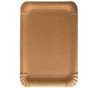 PAPSTAR Assiette en carton carrée 18x26 cm, marron, écologique | film rétractable (250 pièces)