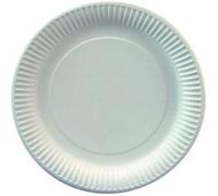 Assiette en carton, rond, diamètre: 230 mm, blanc