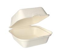 Papstar Boîtes à hamburgers en canne à sucre 14 x 15 cm blanc 500 pièces