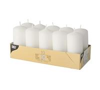 Papstar Bougies cylindriques Diam 40 mm H 90 mm Blanc Boîte de 10