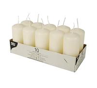 PAPSTAR GmbH Lot de 10 bougies pilier Ø 40 mm 90 mm Crème