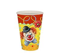 PAPSTAR Gobelets en carton 0,2 l Ø 7 cm, 9,7 cm Clown 88646 Lot de 10 gobelets jetables en carton