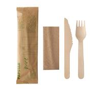 Kit de couverts 'pure', en bois de bouleau, 3 pièces