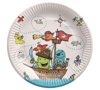 PAPSTAR Lot de 10 assiettes rondes en carton Pirate Crew 88581 - Diamètre : 23 cm