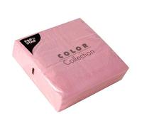 Papstar Lot de 100 serviettes en papier - 1 épaisseur - Pliées en 4 - 33 cm x 33 cm - Rose