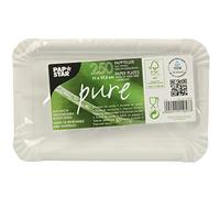 Papstar Assiette en carton 'pure' rectangulaire blanche 250 pièces