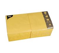 PAPSTAR Lot de 250 Serviettes de Table Intissé 3 Couches Jaune 330 x 330 mm