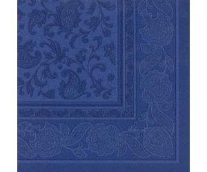 Papstar - Lot de 5 x 50 Serviettes "ROYAL Collection" pliage 1/4 40 cm x 40 cm bleu foncé "Ornaments"