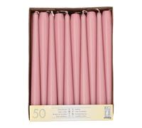 PAPSTAR Lot de 50 bougies coniques pour chandelier, diamètre : 2,2 cm, 25 cm, rose clair, 37617