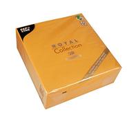 Papstar Lot de 50 Grandes Serviettes carrées décoratives jetables au Toucher Lin, 3 Plis, 40,6 x 40,6 cm, Orange