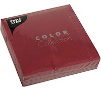 PAPSTAR Lot de 50 serviettes de table 3 couches Bordeaux 330 x 330 mm