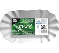Papstar Pure 11273 250 en Carton Boîte Ovale Blanc 10,5 x 17,5 x 3 cm