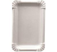 PAPSTAR pure - Assiette - Taille 13 x 20 cm - rectangulaire - jetable - blanc (pack de 250) Blanc G