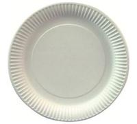 PAPSTAR pure - Assiette - Taille 23 cm - rond - jetable - blanc (pack de 100) Blanc G