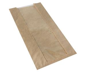 PAPSTAR Sachet à bande transparente "pure" 470 x 200 x 90 m brun