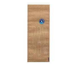 PAPSTAR Sachets à couverts en papier, 100 x 260 mm, naturel