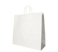 Papstar Sacs en Papier 35 x 35 X 14 CM Blanc Avec Gedrehtem Poignée 25 Pièce