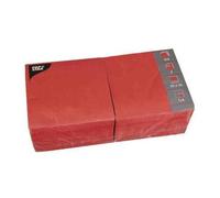 Papstar Serviettes, 330 X 330 Mm, 3 Couches, Rouge 1/4 Pli...