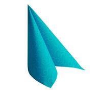 PAPSTAR, #84887 Lot de 50 Serviettes « Royal Collection » - Pliées 1/4-40 x 40 cm - Turquoise « Casali »