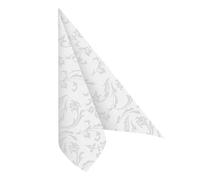Papstar Serviettes Royal Collection Damascato Pliage 1/4 Blanc 40 x 40 cm Lot de 50