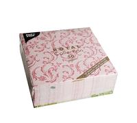 Papstar, Lot de 50 serviettes « Royal Collection » - Pliage en 4-40 x 40 cm - Bordeaux « Damascato » #84999