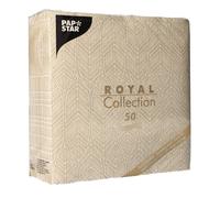 Papstar Serviettes Sable Royal Collection Feuilles 40x40cm 50 Pièce