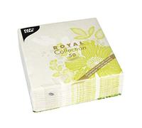 'Papstar Serviettes/vert tissu Serviettes "ROYAL Collection", "Annabel (50 pièces) avec motif fleurs, 40 x 40 cm, 1/4 de pliage en plastique aspect, décor serviette, pour maison, fêtes ou Gastronomie # 85012