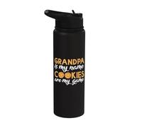 Papy c'est mon nom Les cookies sont mon jeu Cookie Grandpa Stainless Steel Insulated Water Bottle