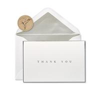 Papyrus Lot de 16 cartes de remerciement avec enveloppes, bordure argentée
