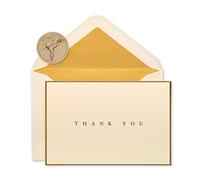 Papyrus Lot de 16 cartes de remerciement avec enveloppes, bordure dorée
