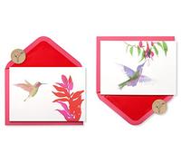 Papyrus Lot de 20 cartes vierges avec enveloppes Motif colibri aquarelle