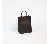 Paq.25 sacs kraft vergé, 16x8x21cm, Noir - Noir